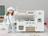 Kids Wooden Pretend Play Toy Kitchen Cooking Set Role Play Phone for Boys Girls White T3398P348112