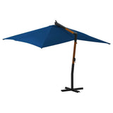 Cantilever Garden Parasol with Wooden Pole 400x300 cm Azure Blue 318435