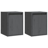 Wall Cabinets 2 pcs Grey 30x30x40 cm Solid Wood Pine 813480