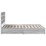 Storage Bed Grey Sonoma 150 x 200 cm Engineered Wood 3411892