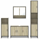 ZNTS 4 Piece Bathroom Furniture Set Sonoma Oak Engineered Wood 3301221