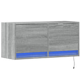 TV Wall Cabinet with LED Lights Grey Sonoma 80x31x35 cm 852360
