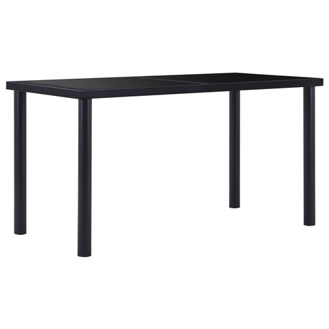 ZNTS Dining Table Black 140x70x75 cm Tempered Glass 281853