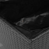 Garden Storage Box Black 110x50x54 cm Poly Rattan Acacia Wood 365955