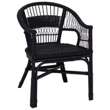 Stacking Chair Rattan Black 60 x 60 x 81 cm 42033213