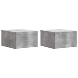 Wall-Mounted Bedside Cabinet with Drawer 2 pcs Concrete Grey 898432