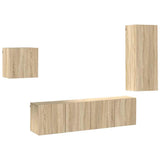 4 Piece TV Wall Units Sonoma Oak Engineered Wood 3216430