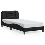 ZNTS Bed Frame with LED without Mattress Black 90x190 cm Single 3213899