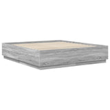 Bed Frame Grey Sonoma 200 x 200 cm Engineered Wood 3408045