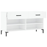 Shoe Bench White 102x35x55 cm Engineered Wood 829740