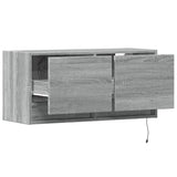 TV Wall Cabinet with LED Lights Grey Sonoma 80x31x35 cm 852360