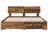 Bed Frame with Headboard Old Wood 140 x 190 cm Engineered Wood 3412380