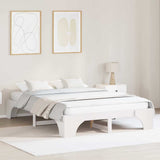 Bed Frame White 160 x 200 cm Solid Pine Wood 872939