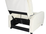 PU With 6-Point Massage Heating Function Recliner Cream White 67428533