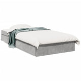 Bed Frame with Drawers without Mattress Concrete Grey 75x190 cm Small Single 3280716