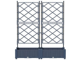 Garden Planter 2 pcs Grey 80 x 40 x 125.5 cm PP 42002860