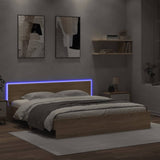 Bed Frame with LED without Mattress Sonoma Oak 200x200 cm 3207583