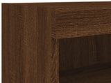TV Cabinet with LED Lights Brown Oak 80x30x30 cm 837153