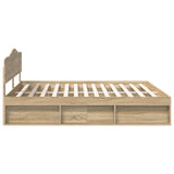 Bed Frame with Headboard Sonoma 180 x 200 cm Solid Pine Wood 3412864