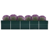 Garden Raised Bed Galvanised Steel 400x80x45 cm Green 47057