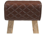 Bench 40 x 30 x 45 cm Real Leather Brown Diamond 42042099