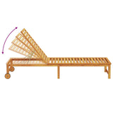 Sun Lounger Reclining Brown 53 x 202 x 89cm Solid Acacia wood 4108106
