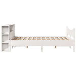 ZNTS Bed Frame without Mattress White 140x200 cm Solid Wood Pine 3323300