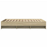 Bed Frame Sonoma Oak Engineered Wood, Plywood 120x200 cm Storage 3295662