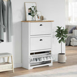 Shoe Rack BODO White and Brown 80x35x118 cm 4016882