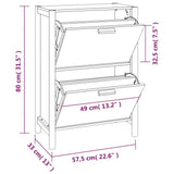 Shoe Cabinet 57.5x33x80 cm Engineered Wood 345686
