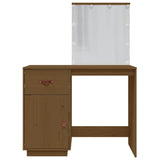 Dressing Table with LED Honey Brown 95x50x133.5 cm Solid Wood Pine 820095