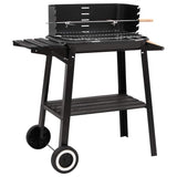 Charcoal BBQ Grill with Wheels Black Steel 315386