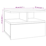 Floating Nightstands 2 pcs Concrete Grey 40x31x27cm Engineered Wood 800414