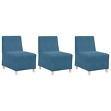 Modular Sofa Unit Armless 3 pcs Blue 55 x 74 x 82 cm Velvet 3399802