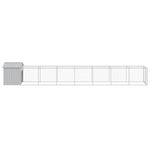 Chicken Cage with Run Light Grey 117x813x123 cm Galvanised Steel 3189076
