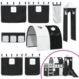 Bunk Bed without Mattress with Slide White and Black 90x200 cm 3284164