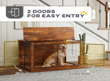 46.46'' Dog Crate Furniture with Openable Top, Two Lockable Doors, for Extra Large Dogs, Rustic T3398P425265