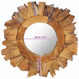 288803 Wall Mirror 40 cm Teak Round