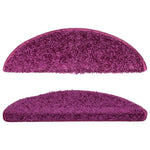 Stair Mats 10 pcs 56x17x3 cm Violet Half Round 149793
