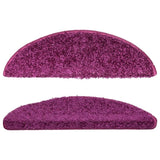 Stair Mats 10 pcs 56x17x3 cm Violet Half Round 149793