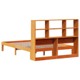 Bookcase Bed without Mattress Wax Brown 120x190 cm Small Double Solid Wood Pine 3322574