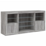 Sideboard with LED Lights Grey Sonoma 142,5x37x67 cm 3209091