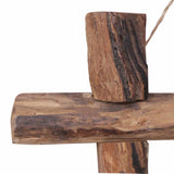 Log Mirror Natural 50x50 cm Recycled Teak Wood 283933