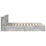 Bed Frame with Storage with Drawer Concrete Grey 150 x 200 cm 3433588