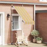 Manual Retractable Awning 100 cm Yellow and Blue Stripes 145830
