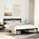 Bed Frame without Mattress with Headboard Brown Oak 140x190 cm 4017151