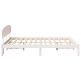 Bed Frame with Headboard White 140 x 200 cm Solid Pine Wood 872063