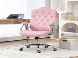 Velvet-Feel Work Chair, with Diamante Back - Pink T3398P342260