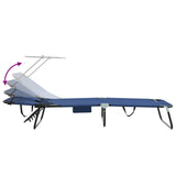 Folding Sun Lounger Folding 2 pcs Blue 190 x 57 x 81 cm Oxford 42003134