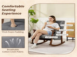 Wood Frame Rocking Accent Chair - Grey T3398P424903